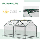 Outsunny Mini Greenhouse Portable Flower Planter Vegetable Grow House for Garden Backyard with Zipped Windows, 120 x 60 x 60 cm, Clear - anydaydirect