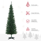 HOMCOM 1.8m Artificial Christmas Tree Pine Tree W/Plastic Stand-Green - anydaydirect