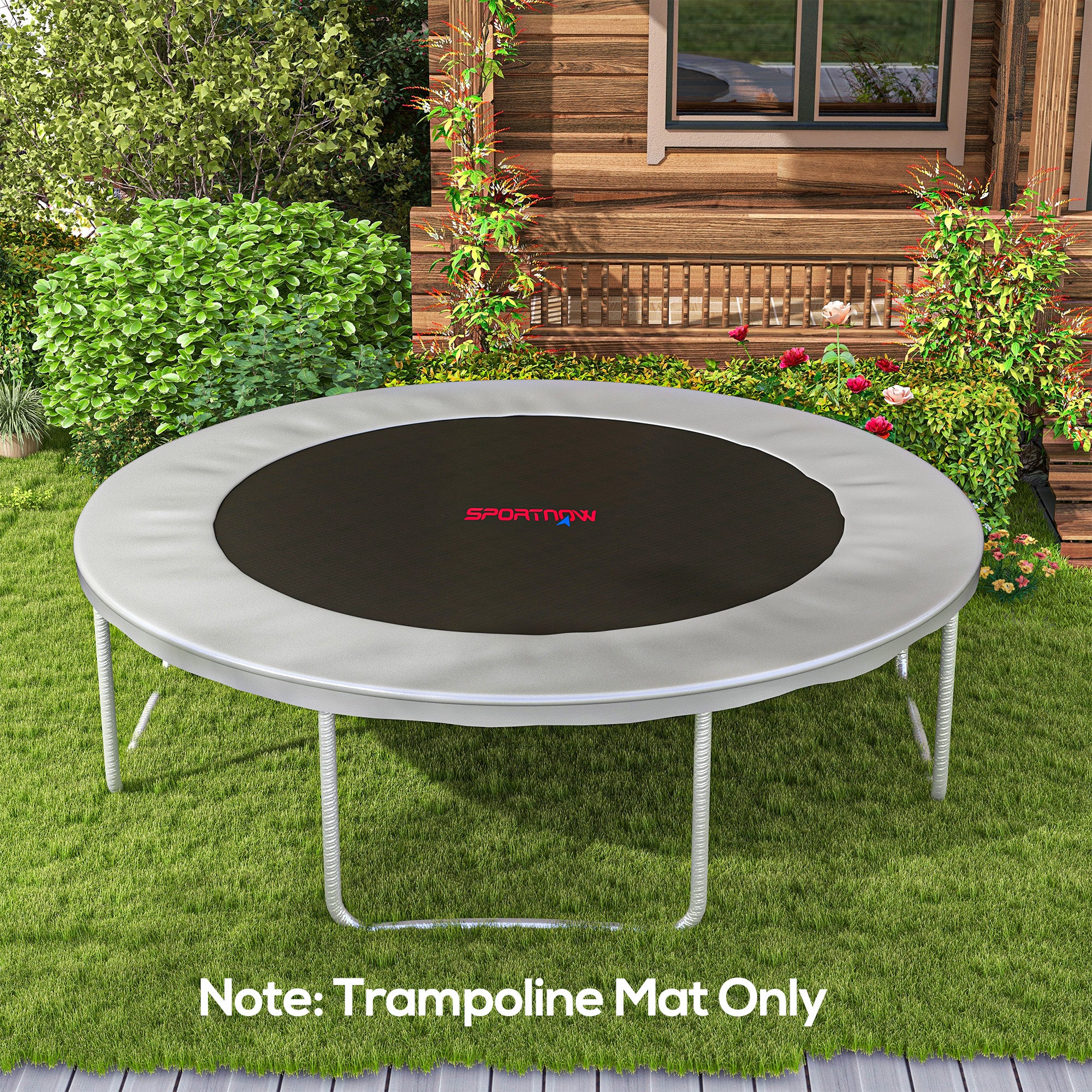 SPORTNOW Replacement Trampoline Mat with Spring Pull Tool, 72 V-Hooks, for 12ft Trampoline using 14cm Springs, Orange - anydaydirect
