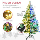 HOMCOM 4.5' Artificial Snow Christmas Trees with Frosted Branches, Warm White or Colourful LED Lights, Steel Base - anydaydirect