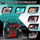 HOMCOM Kids Truck Engine Toy Set, Educational Car Service Station Playset, Take Apart Workshop, w/ Steering Wheel, for 3-5 Years Old Teal Green - anydaydirect