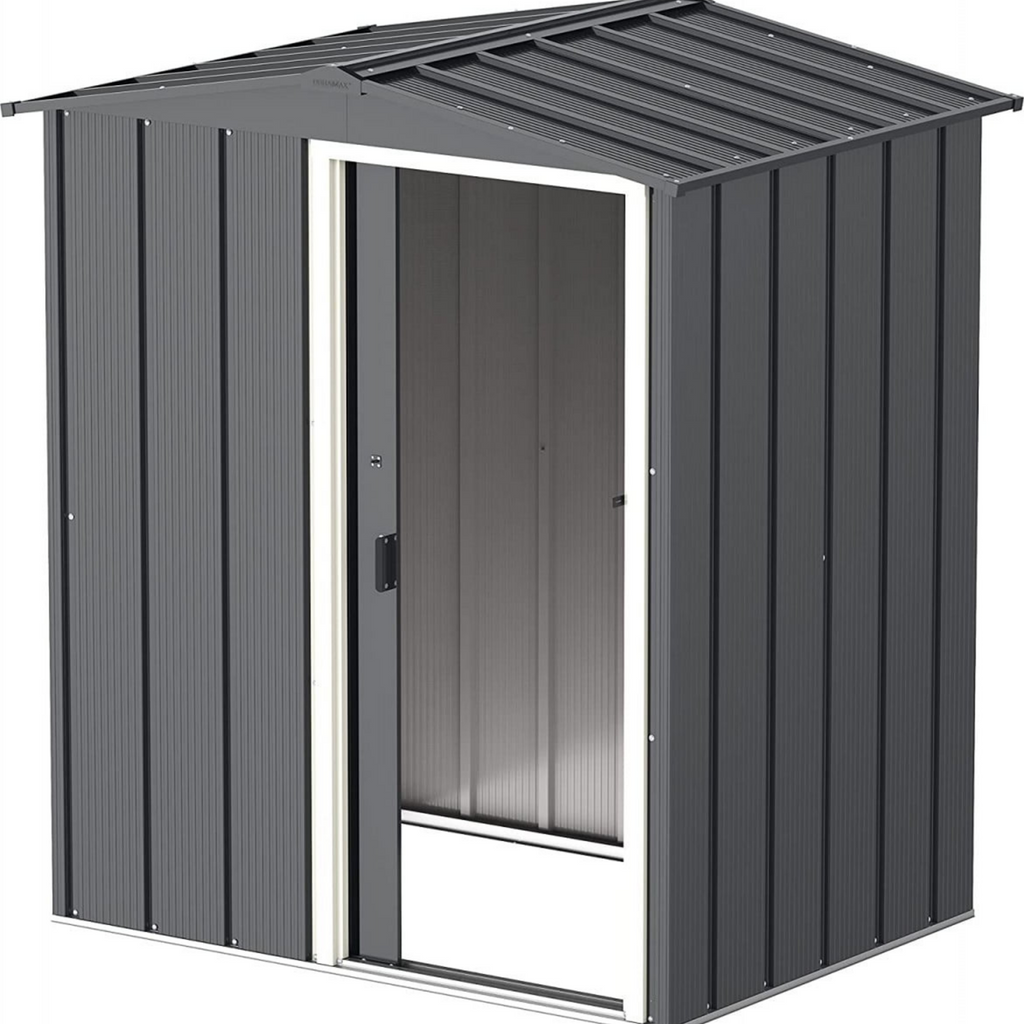 Durable 5x4ft Sapphire Metal Garden Shed - Grey - anydaydirect