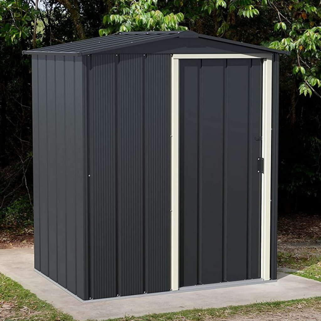 Durable 5x4ft Sapphire Metal Garden Shed - Grey - anydaydirect