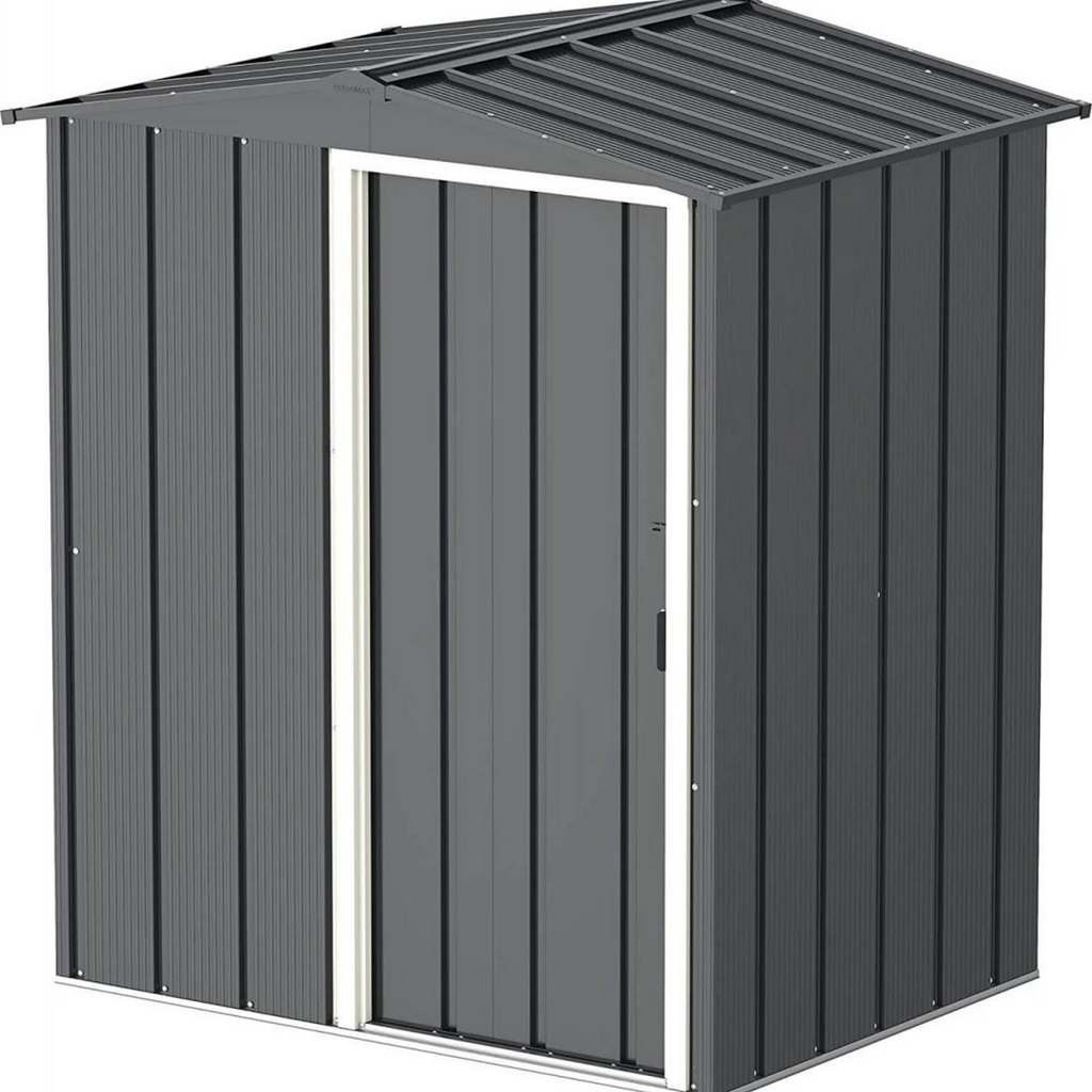 Durable 5x4ft Sapphire Metal Garden Shed - Grey - anydaydirect