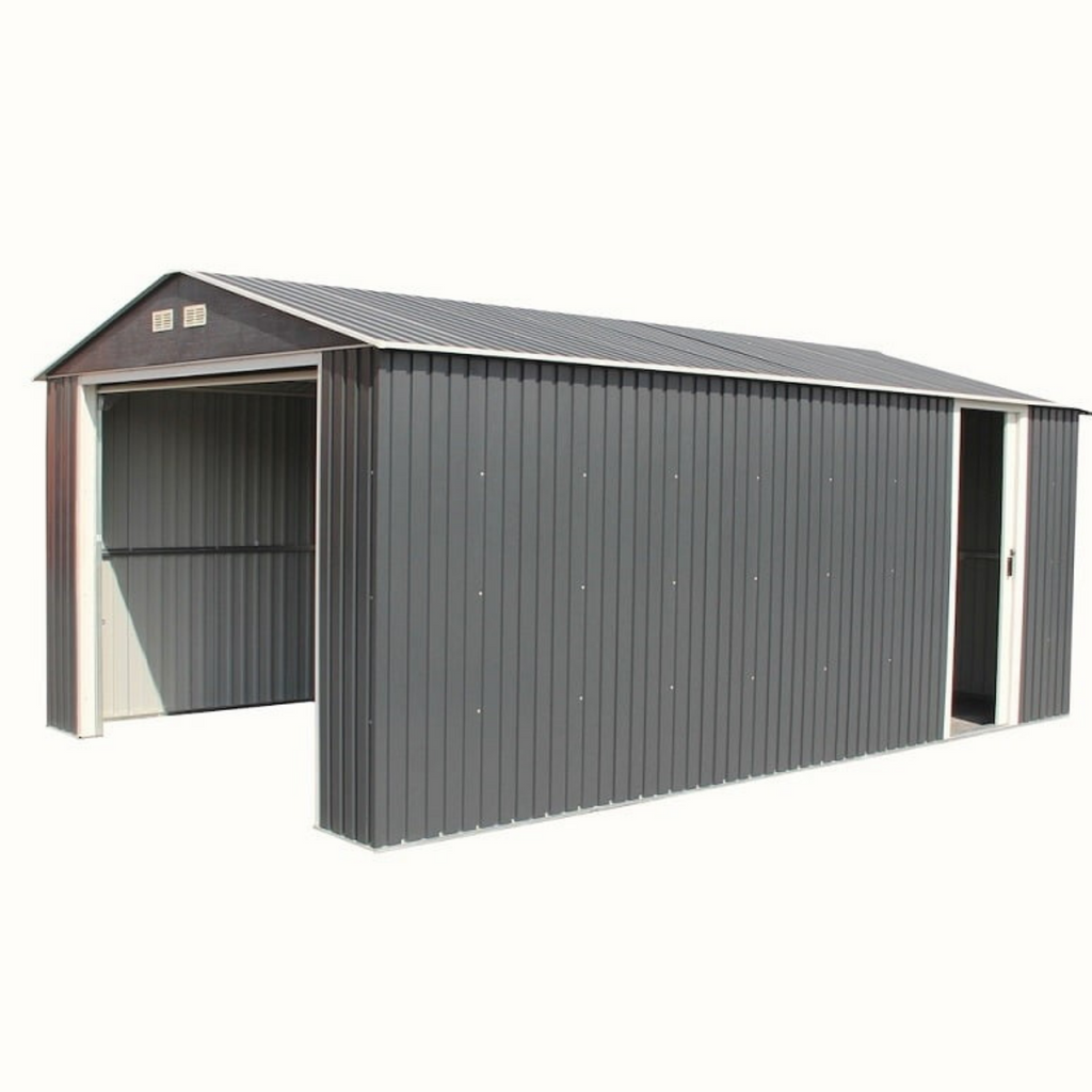 Durable 12x38ft Galvanized Steel Apex Metal Garage - anydaydirect