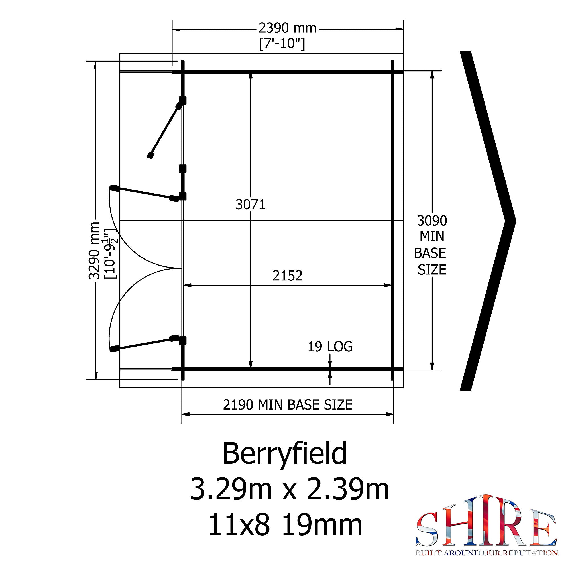 Shire Berryfield 11x6 Log Cabin