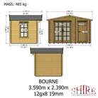Shire Bourne 12x8 Log Cabin
