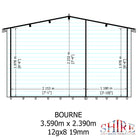 Shire Bourne 12x8 Log Cabin