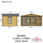 Shire Bourne 14x10 Log Cabin