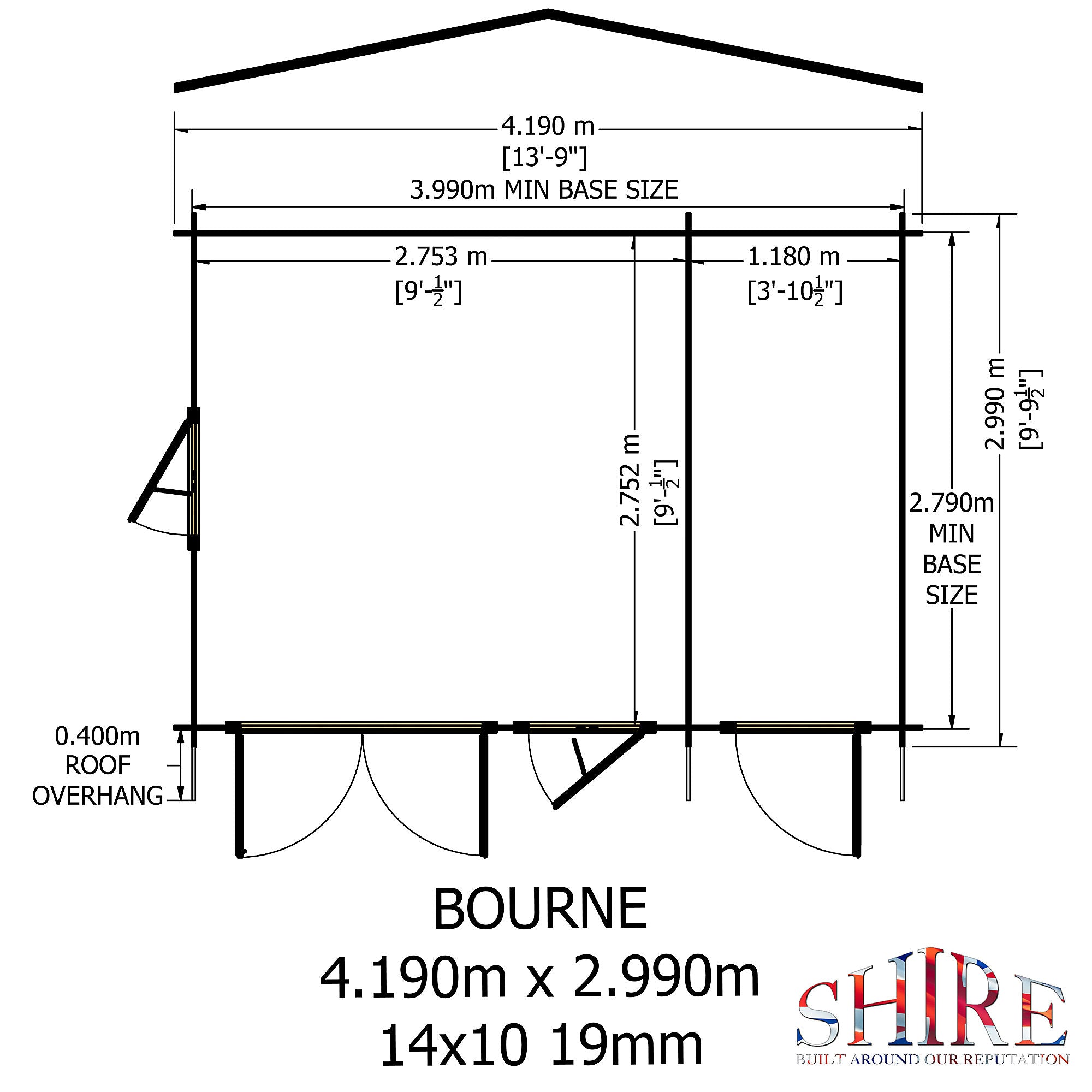 Shire Bourne 14x10 Log Cabin