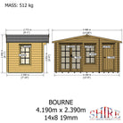 Shire Bourne 14x8 Log Cabin