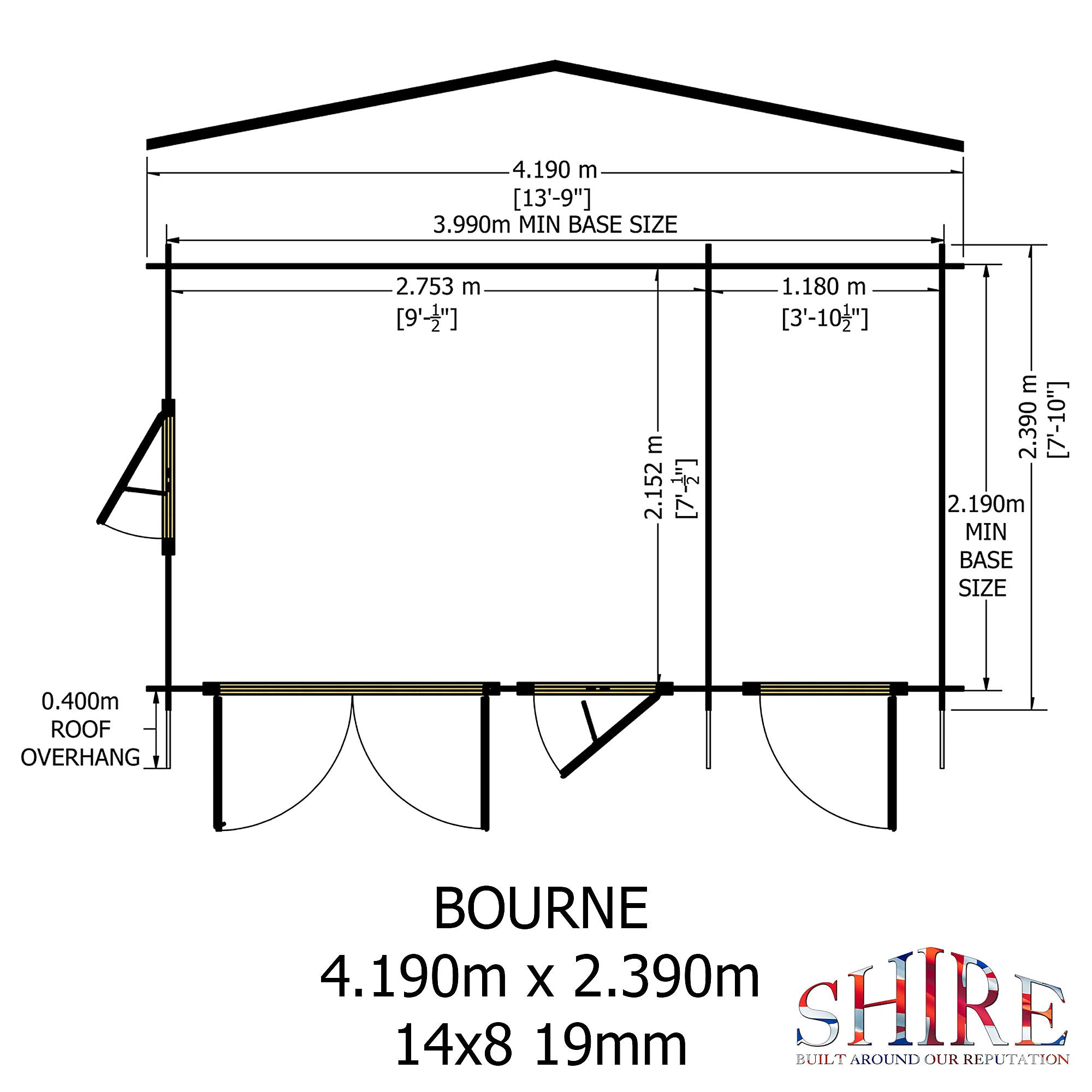 Shire Bourne 14x8 Log Cabin