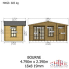 Shire Bourne 16x8 Log Cabin