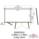 Shire Edgefield 11x6 Log Cabin
