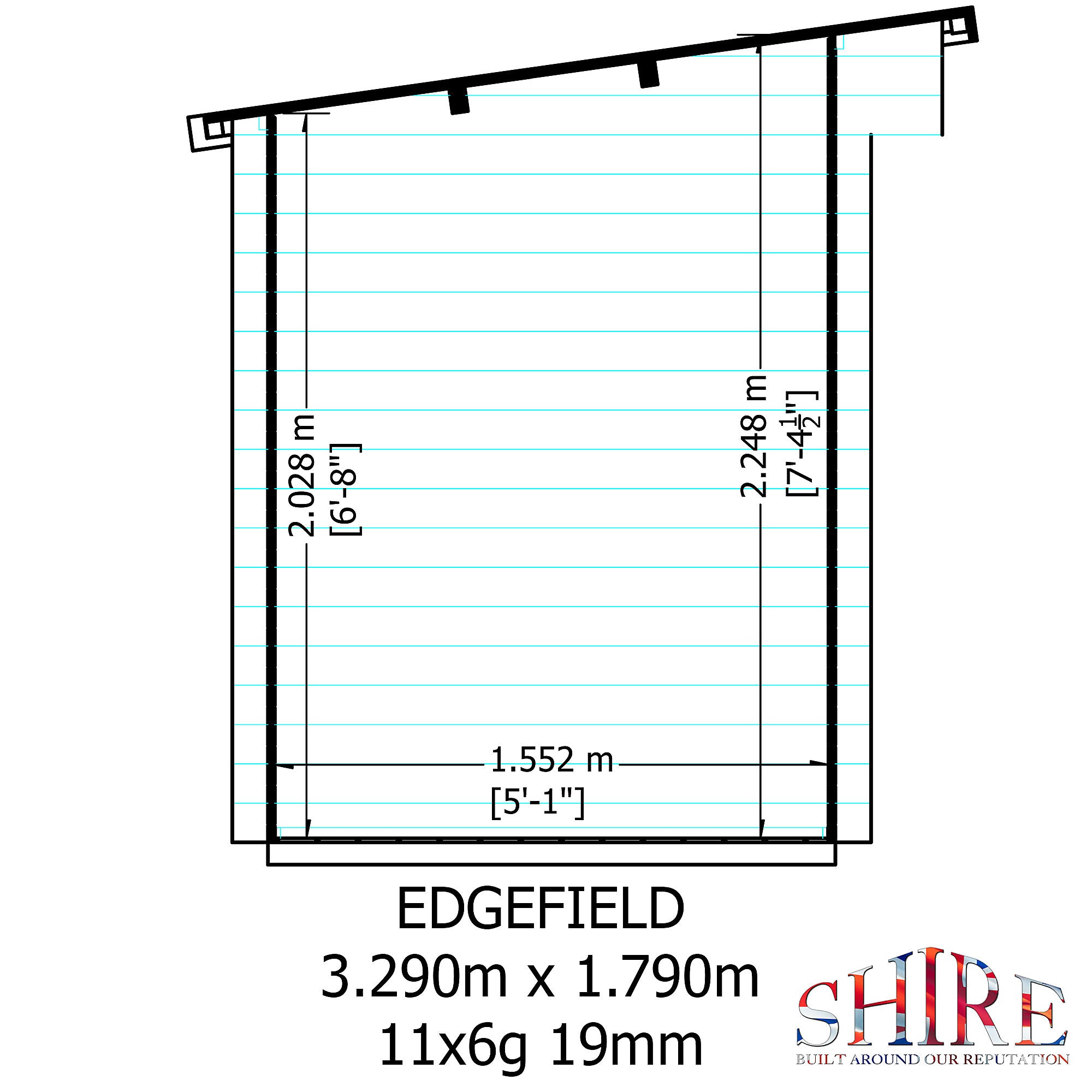 Shire Edgefield 11x6 Log Cabin