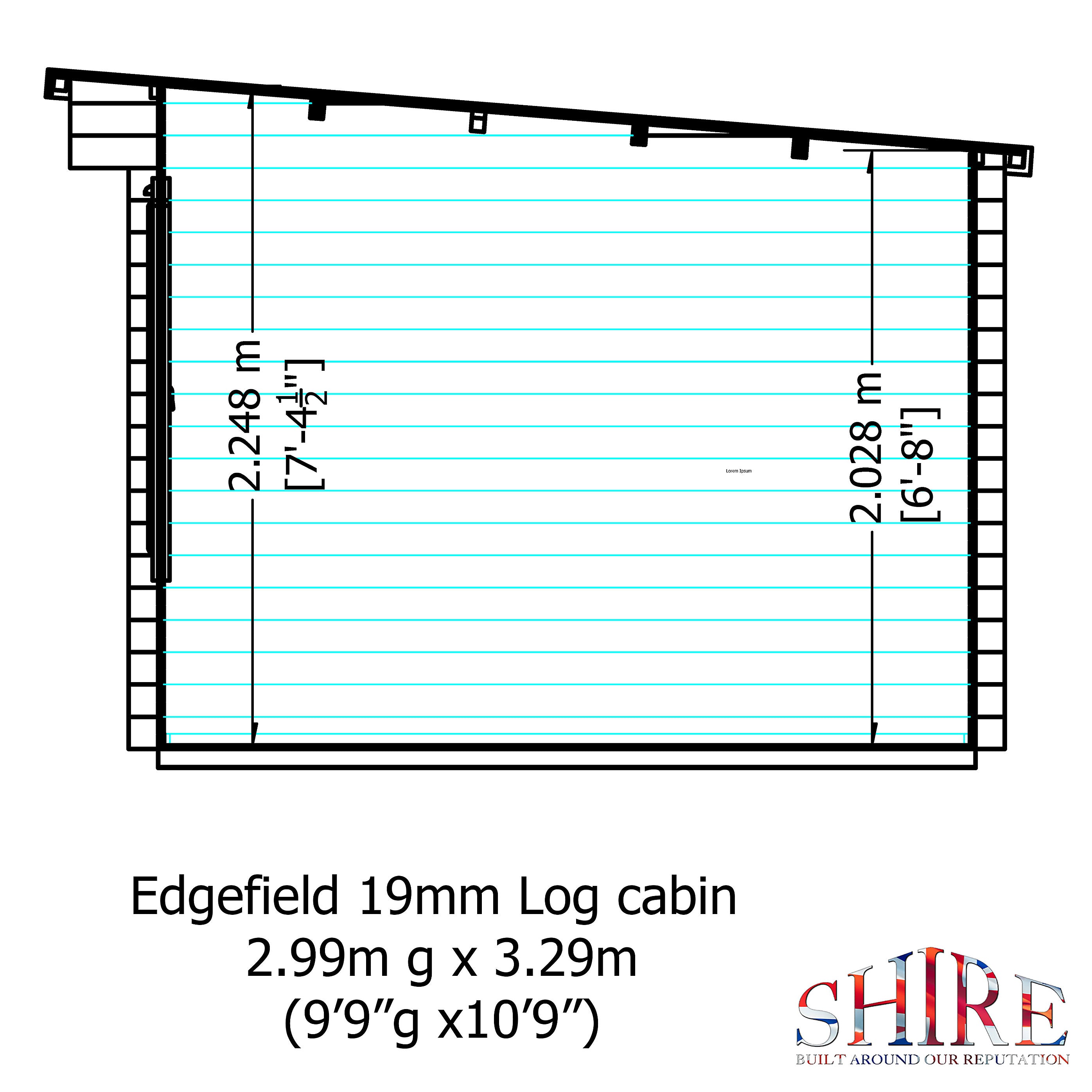 Shire Edgefield 13x10 Log Cabin