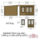 Shire Edgefield 13x10 Log Cabin
