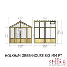 Shire Holkham 8x12 Timber Greenhouse