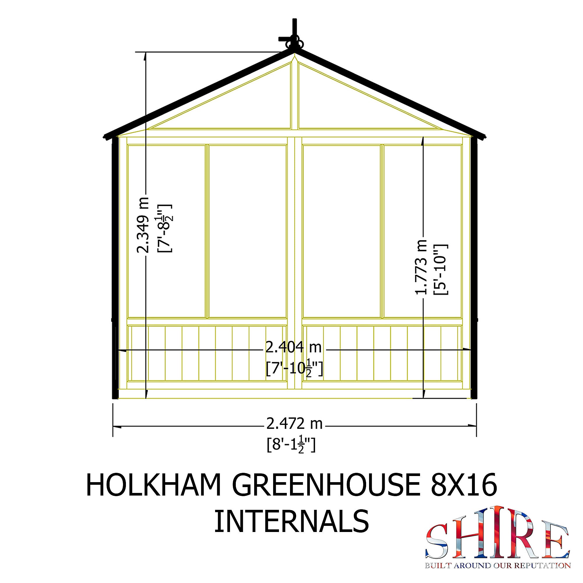 Shire Holkham 8x16 Timber Greenhouse