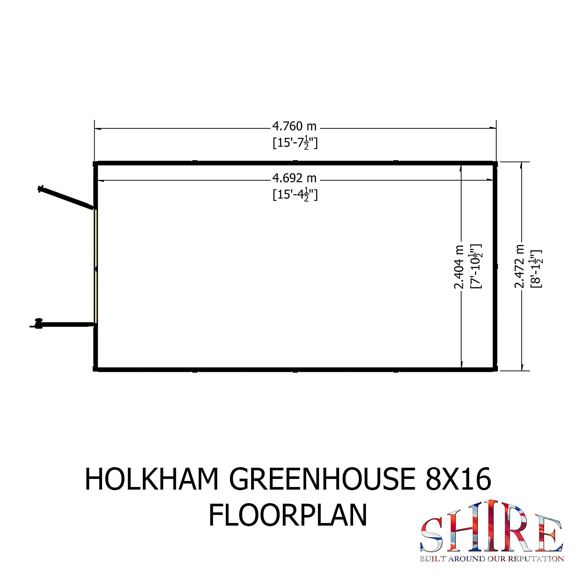 Shire Holkham 8x16 Timber Greenhouse