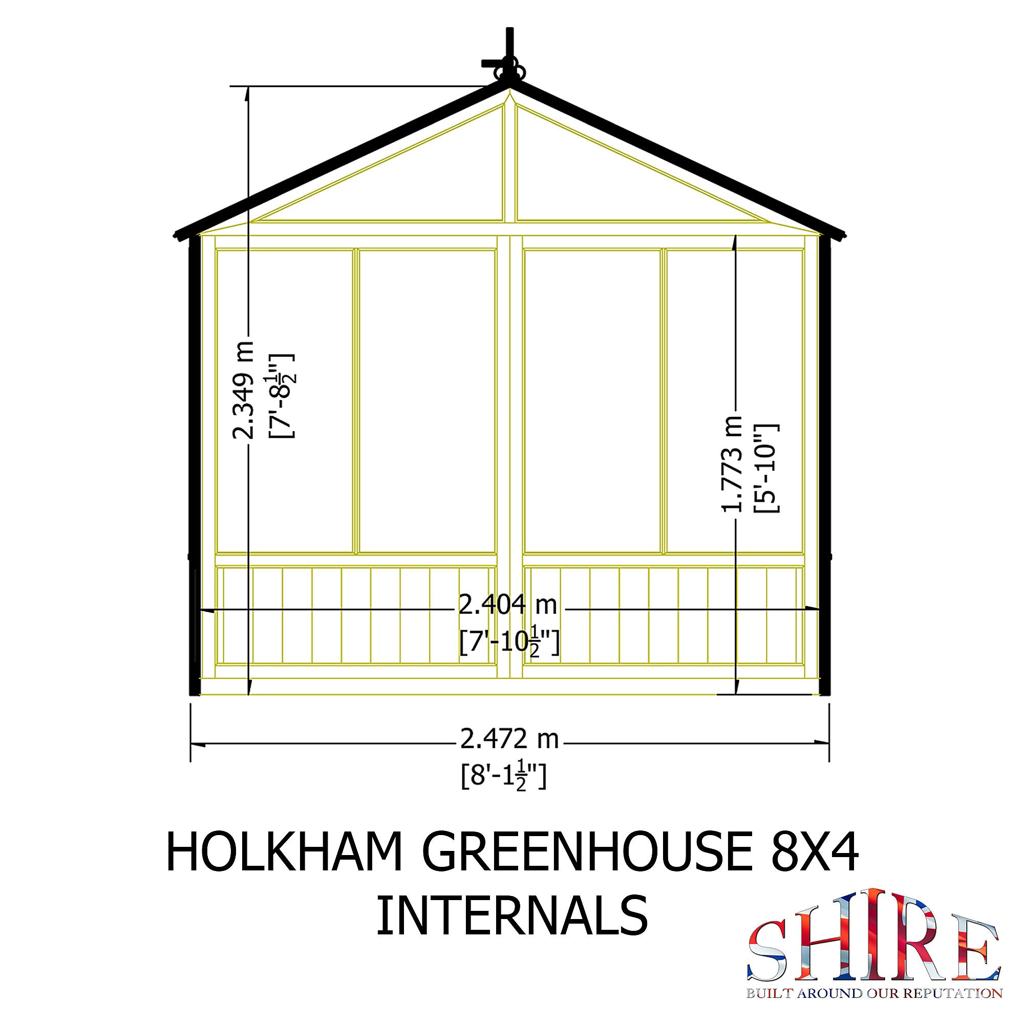 Shire Holkham 8x4 Timber Greenhouse