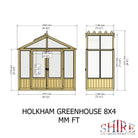 Shire Holkham 8x4 Timber Greenhouse