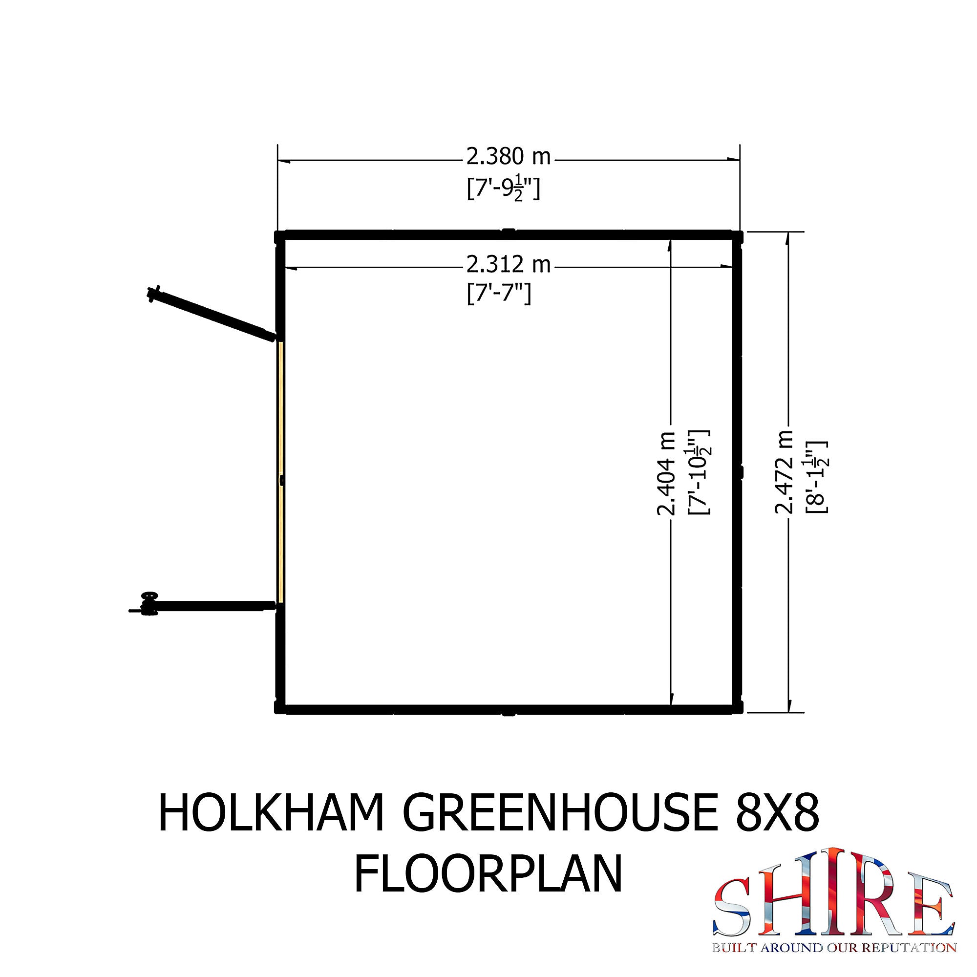 Shire Holkham 8x8 Timber Greenhouse