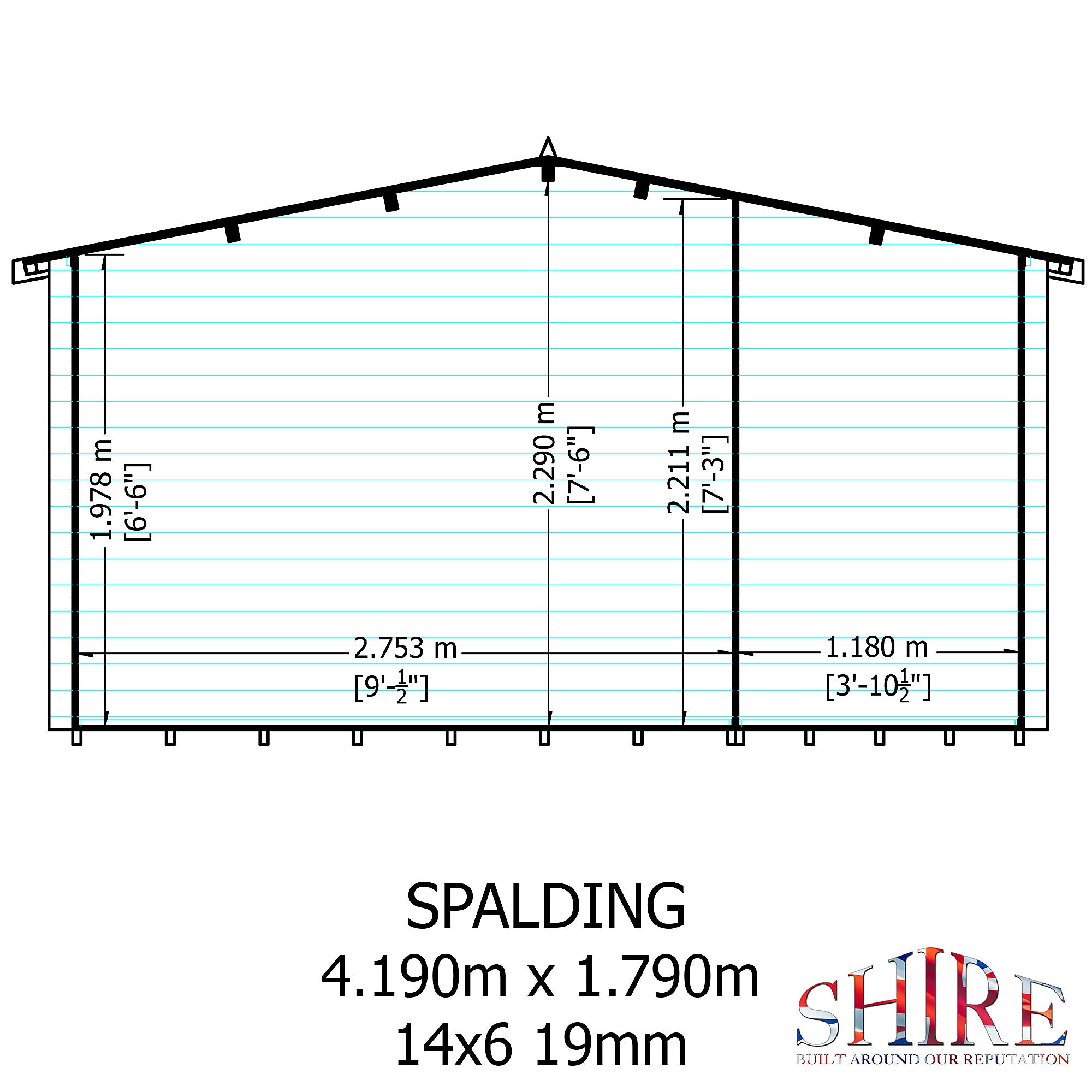 Shire Spalding 14x6 Log Cabin