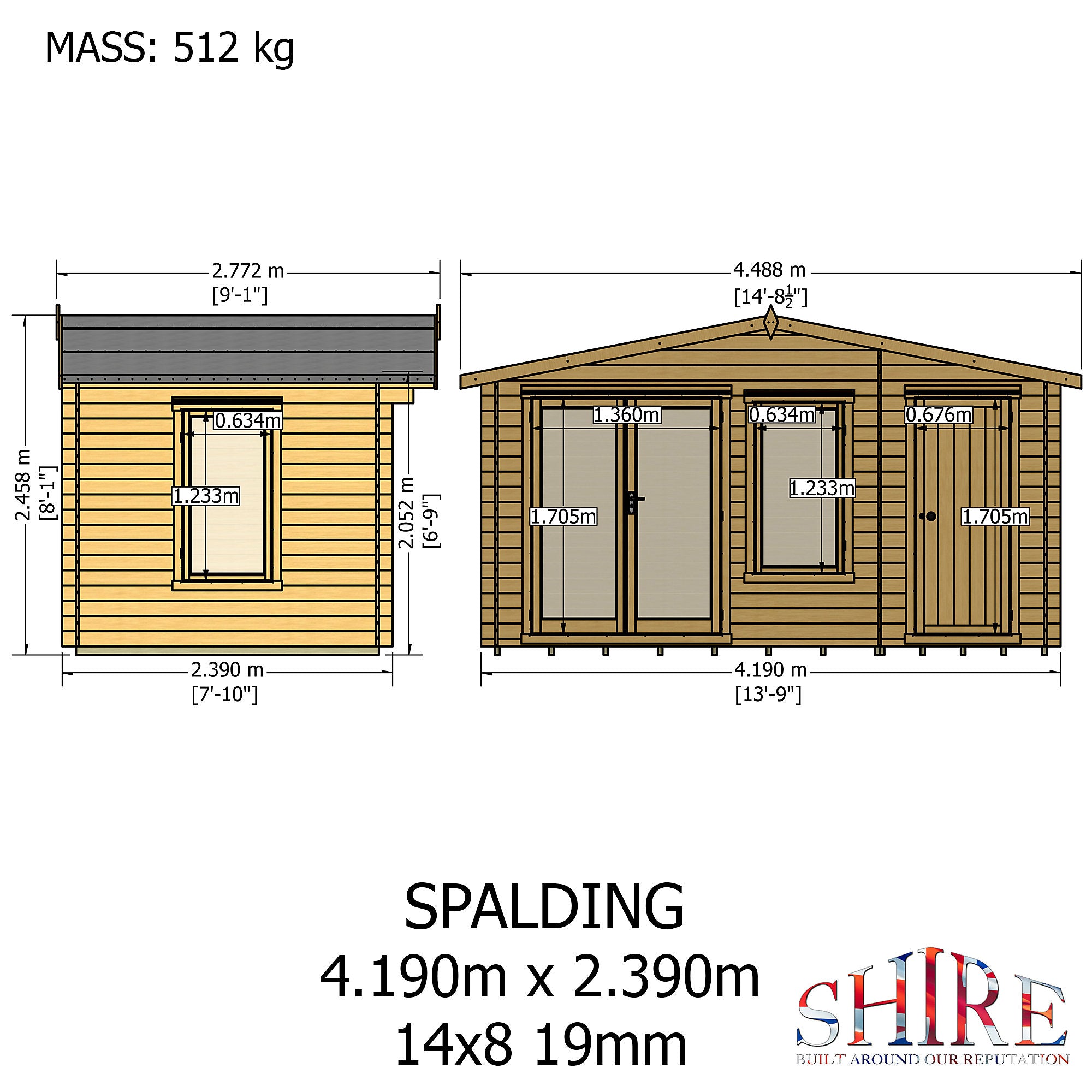 Shire Spalding 14x8 Log Cabin