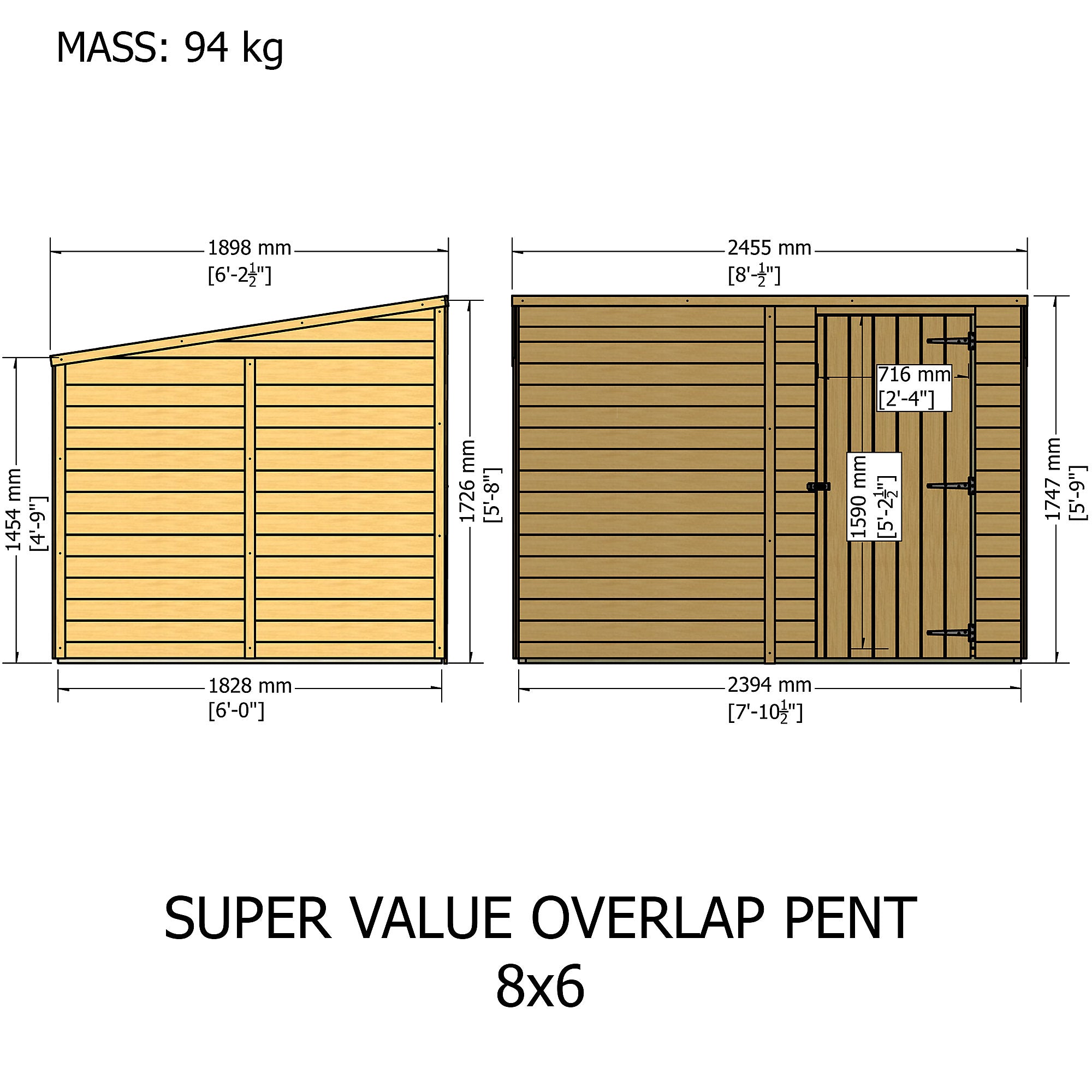 Shire Super Value Overlap Shed 8x6