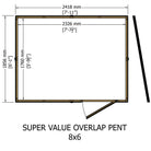 Shire Super Value Overlap Pent Shed 8x6