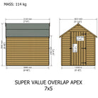Shire Super Value Overlap Shed 7x5