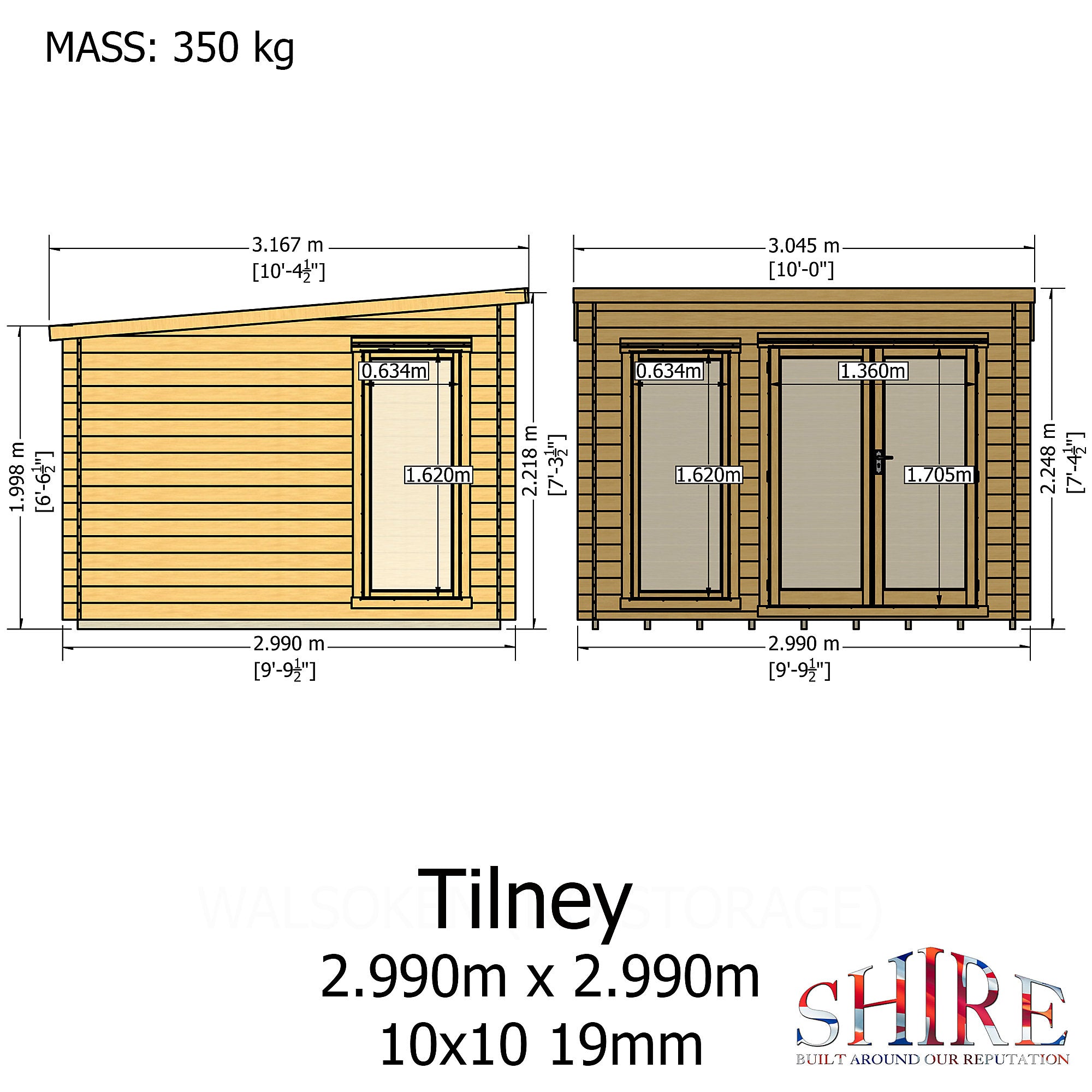 Shire Tilney 10x10 Log Cabin