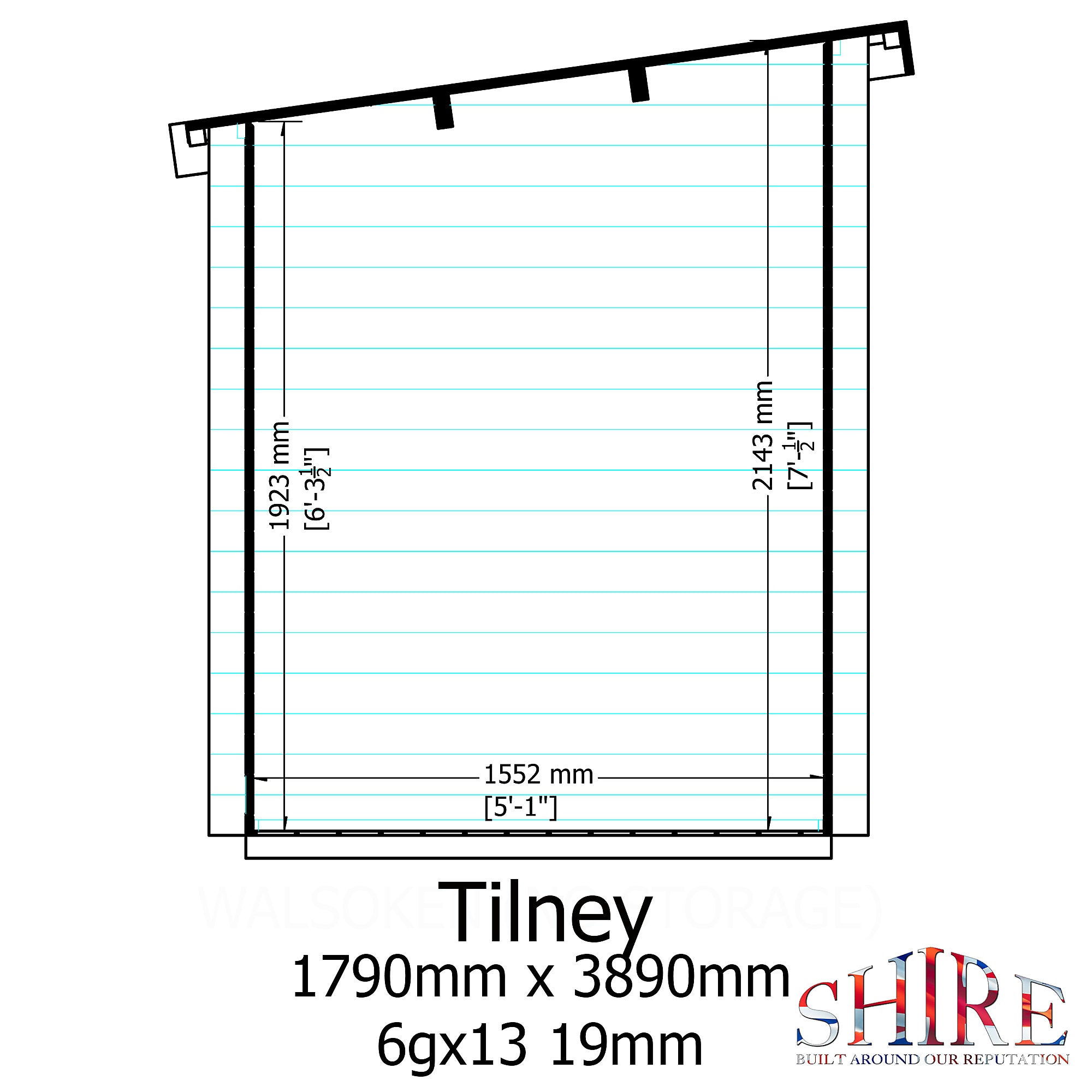 Shire Tilney 13x6 Log Cabin