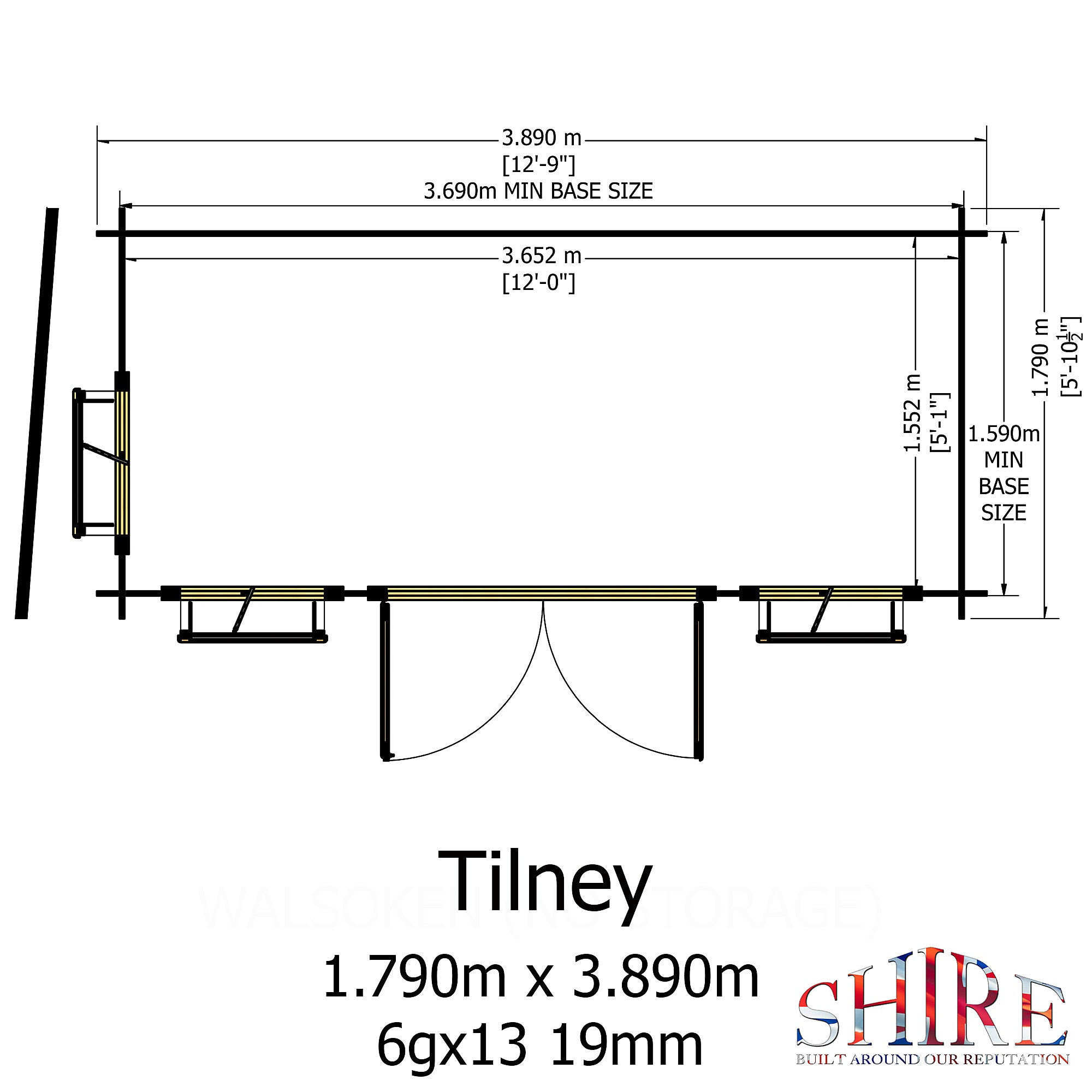 Shire Tilney 13x6 Log Cabin