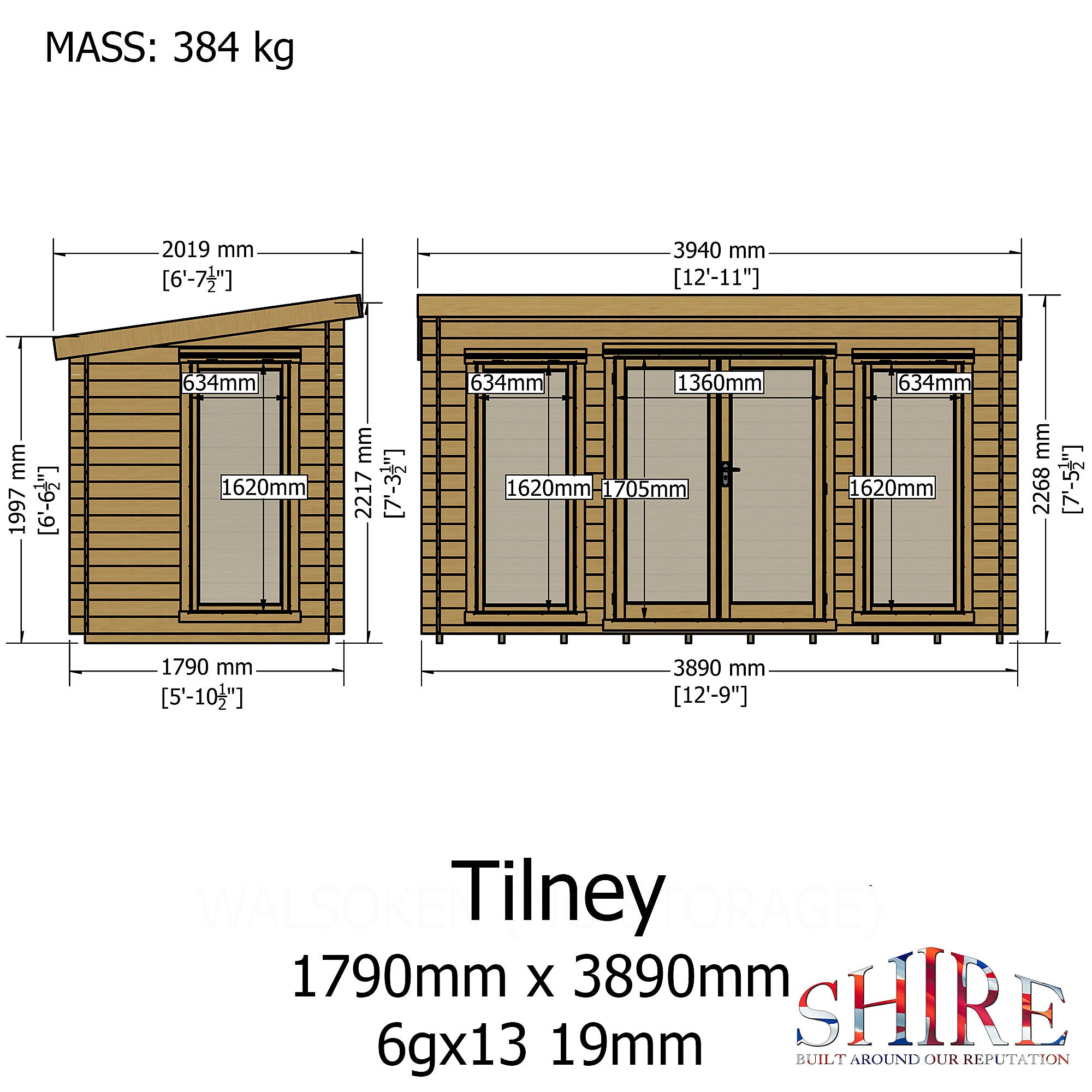 Shire Tilney 13x6 Log Cabin