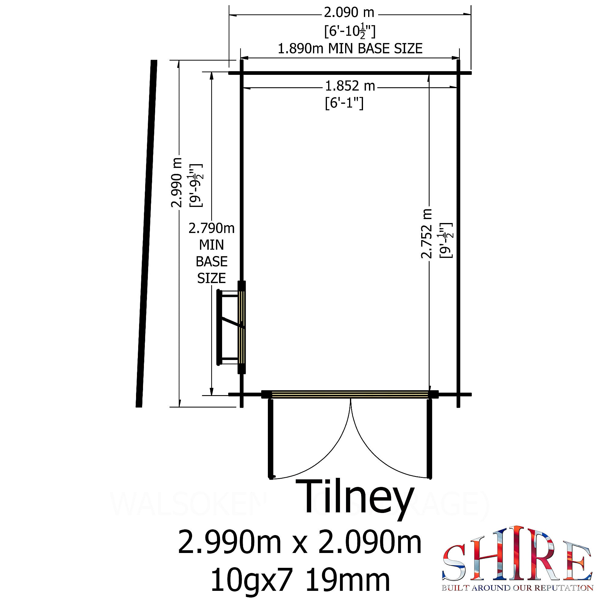 Shire Tilney 7x10 Log Cabin