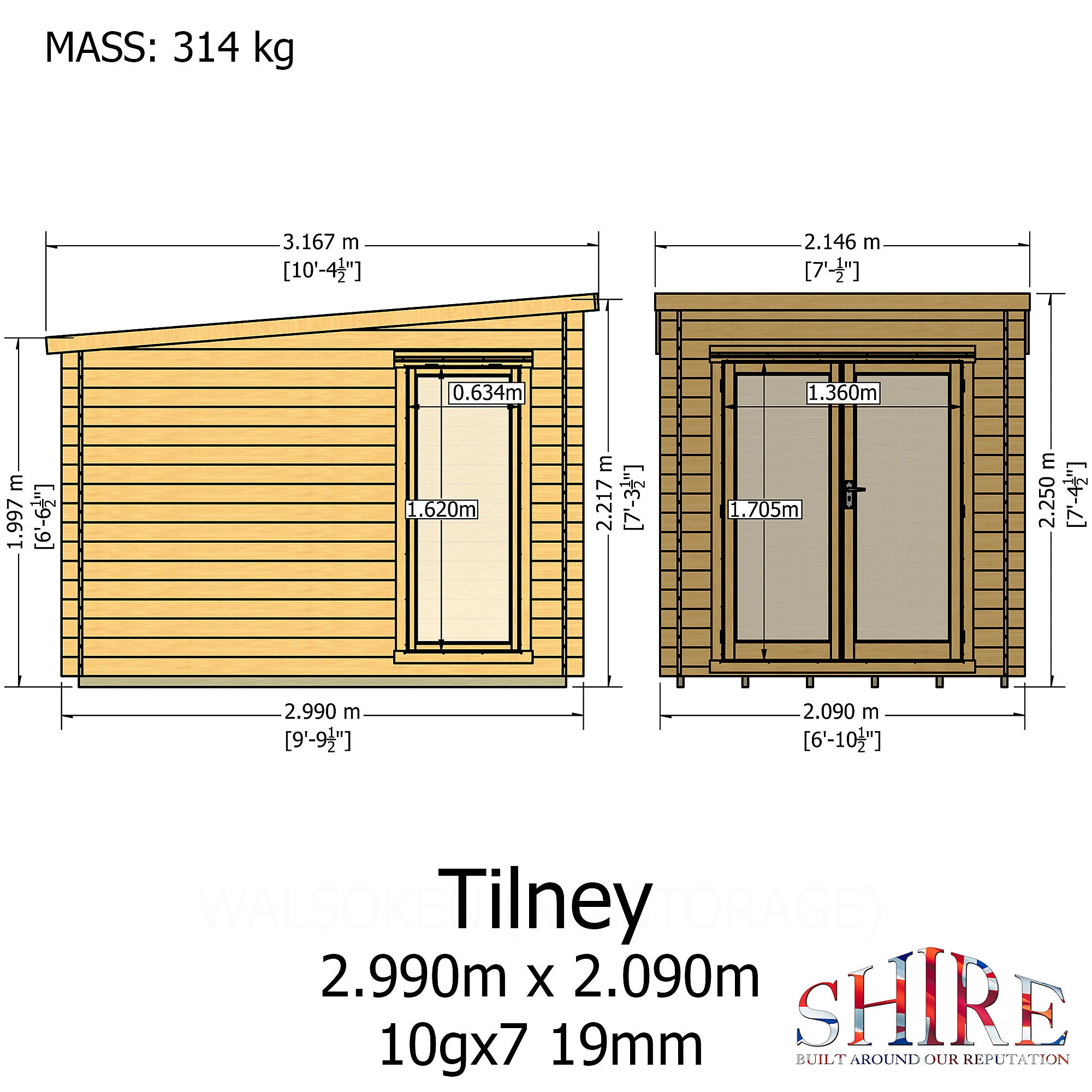 Shire Tilney 7x10 Log Cabin