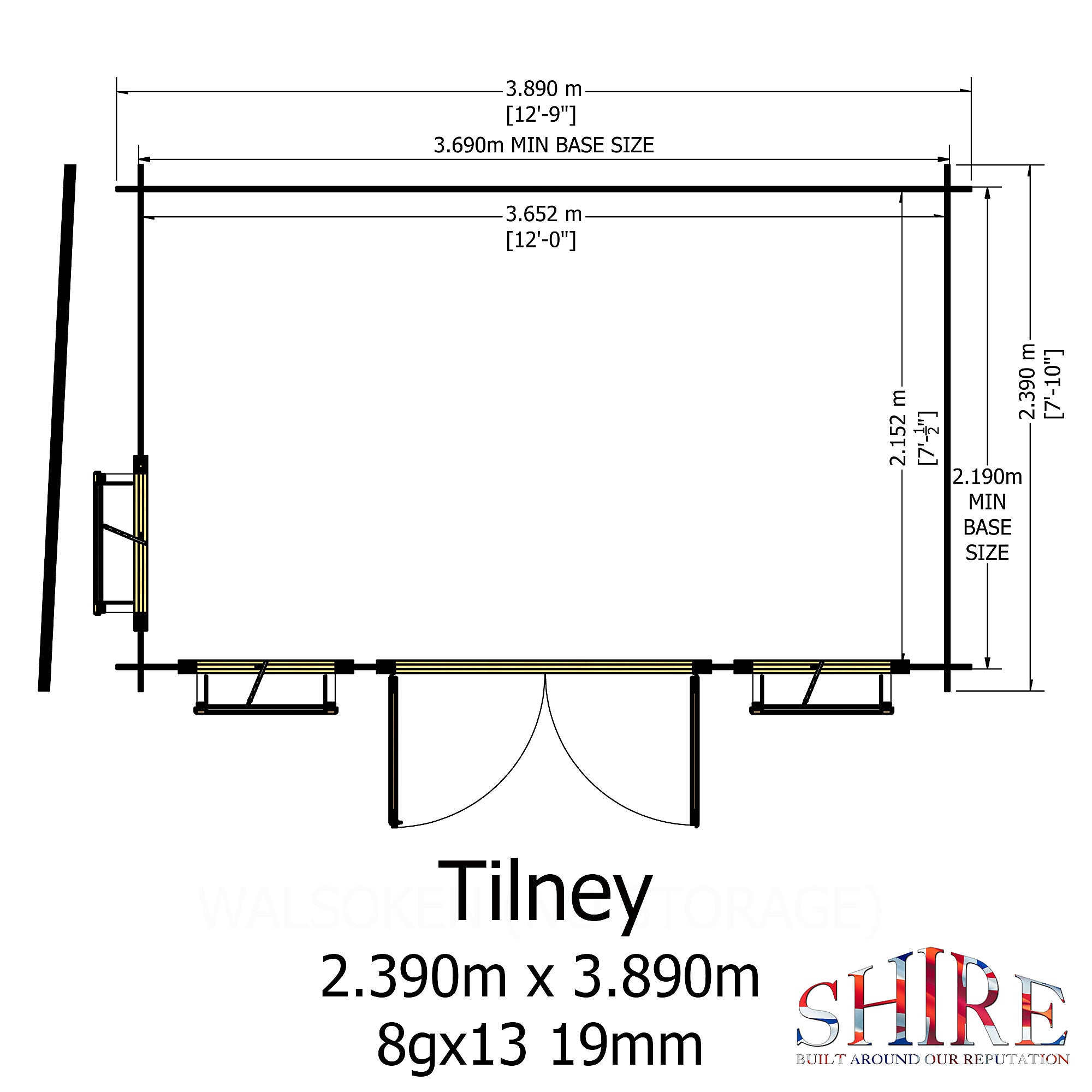 Shire Tilney 13x8 Log Cabin