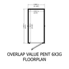 Shire Super Value Overlap Pent Shed 6x3