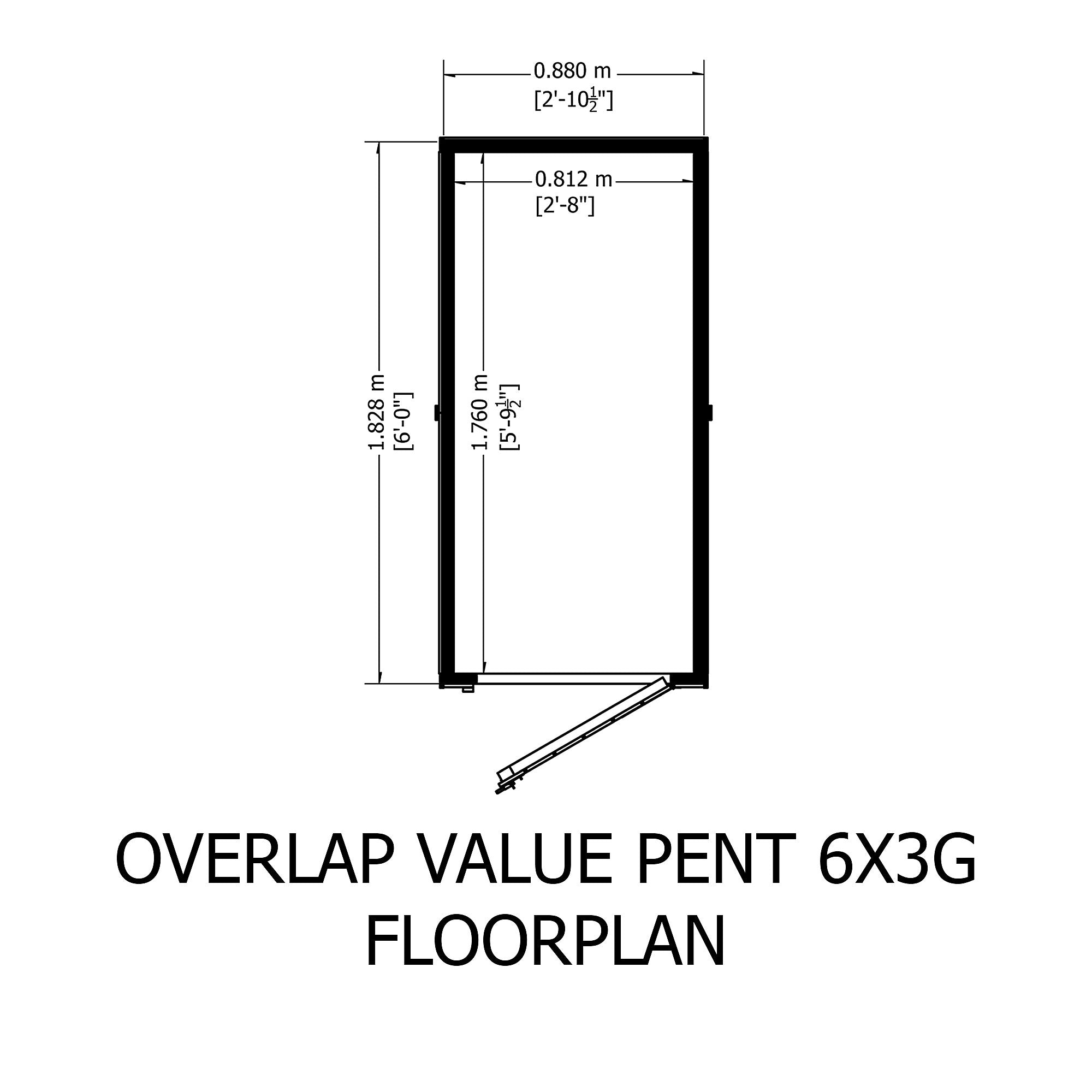 Shire Super Value Overlap Pent Shed 6x3