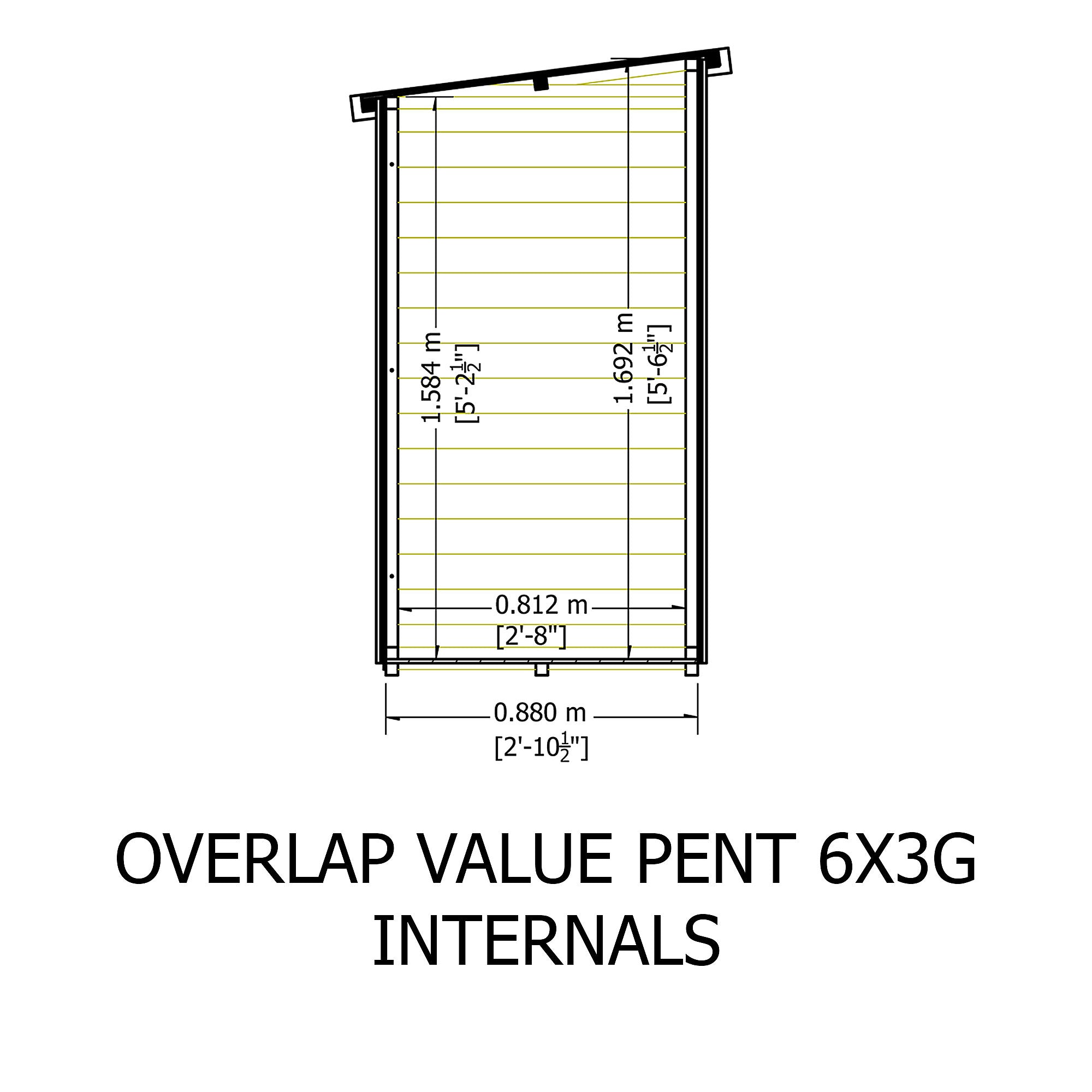 Shire Super Value Overlap Pent Shed 6x3