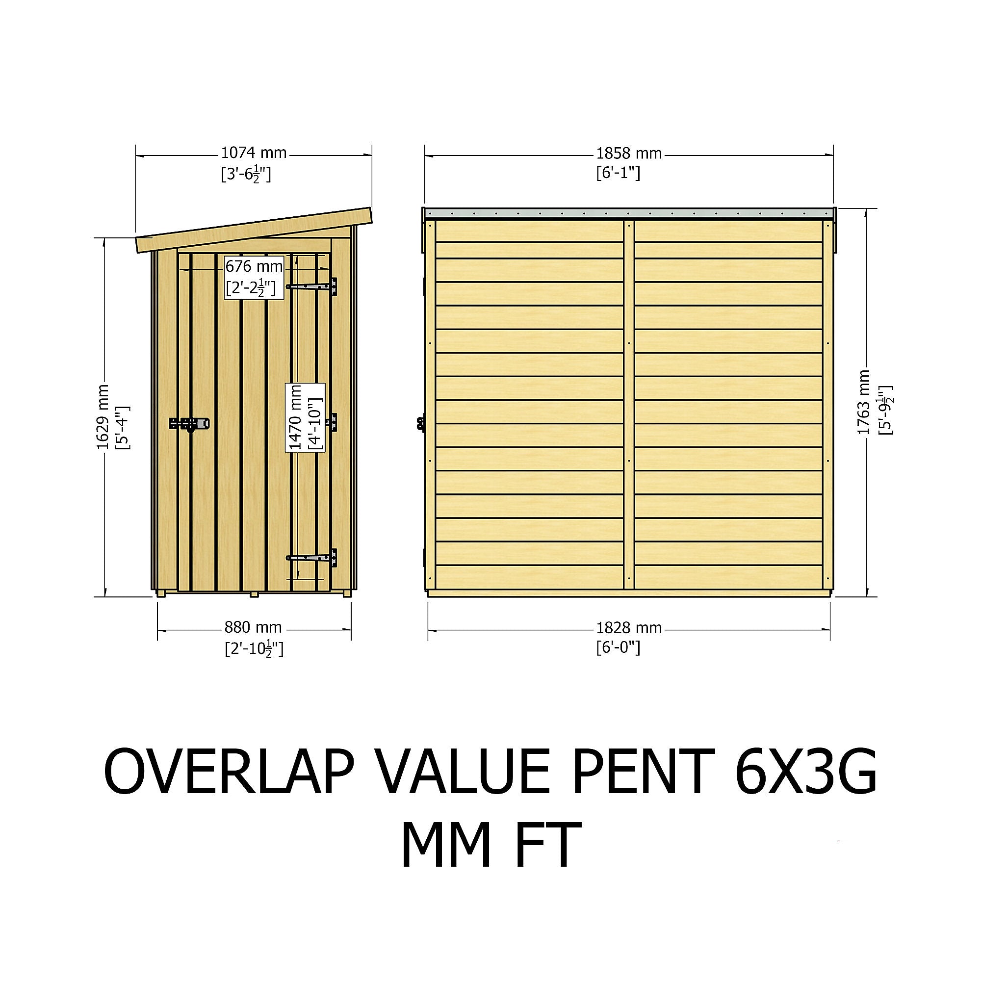 Shire Super Value Overlap Pent Shed 6x3