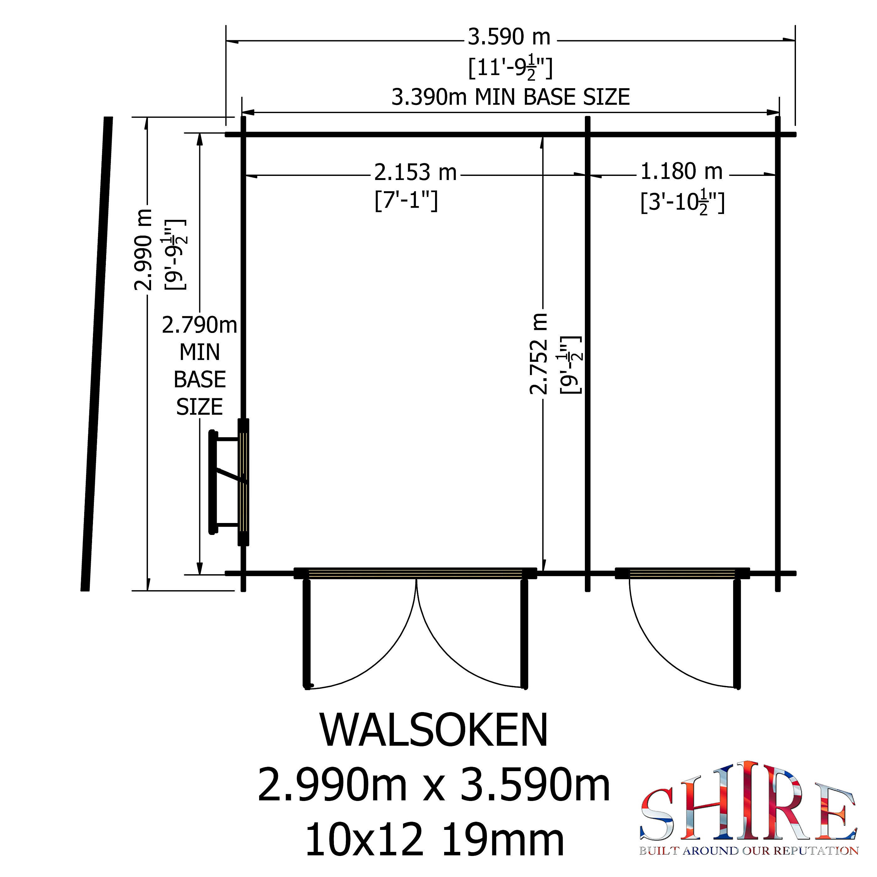 Shire Walsoken 10x12 Log Cabin