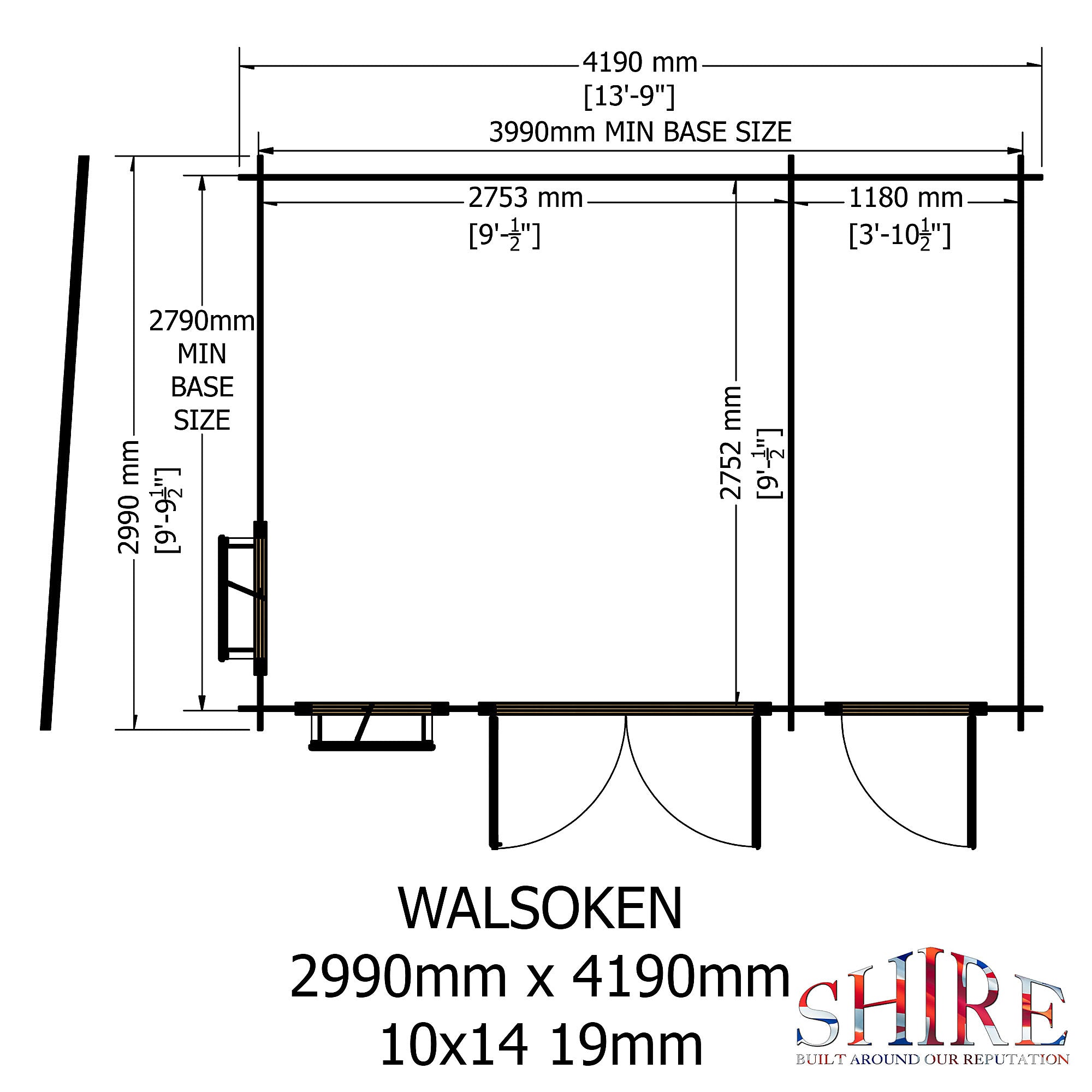 Shire Walsoken 10x14 Log Cabin