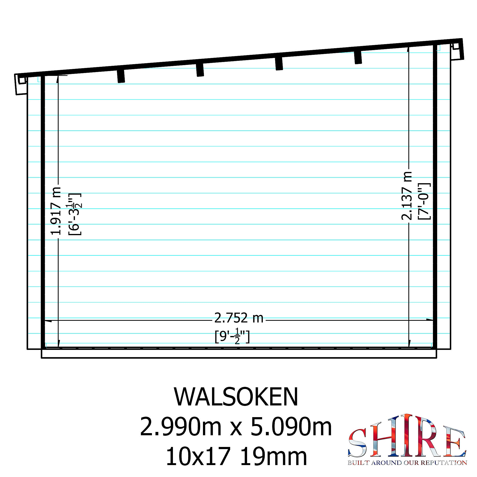 Shire Walsoken 10x17 Log Cabin