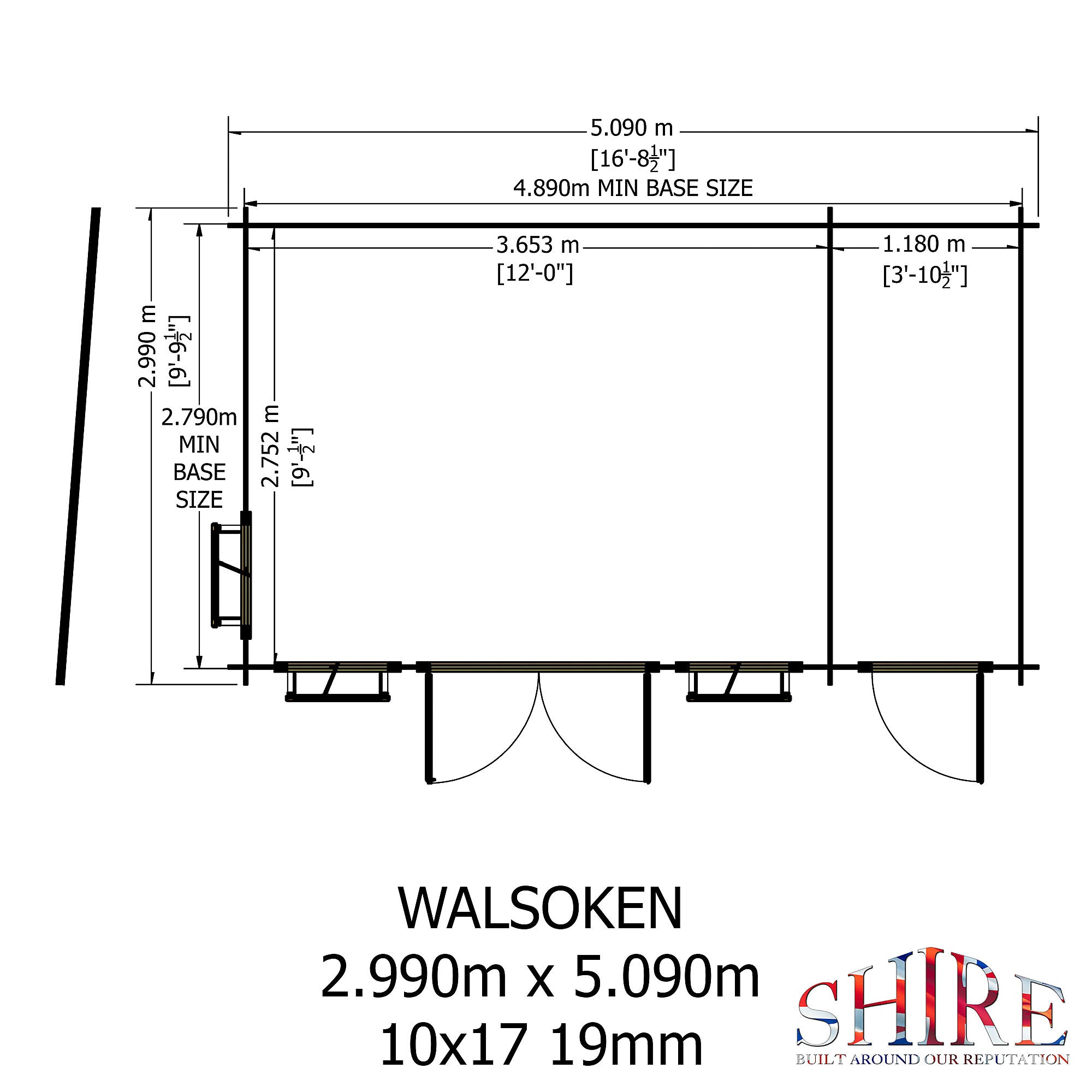 Shire Walsoken 10x17 Log Cabin