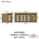 Shire Walsoken 8x17 Log Cabin