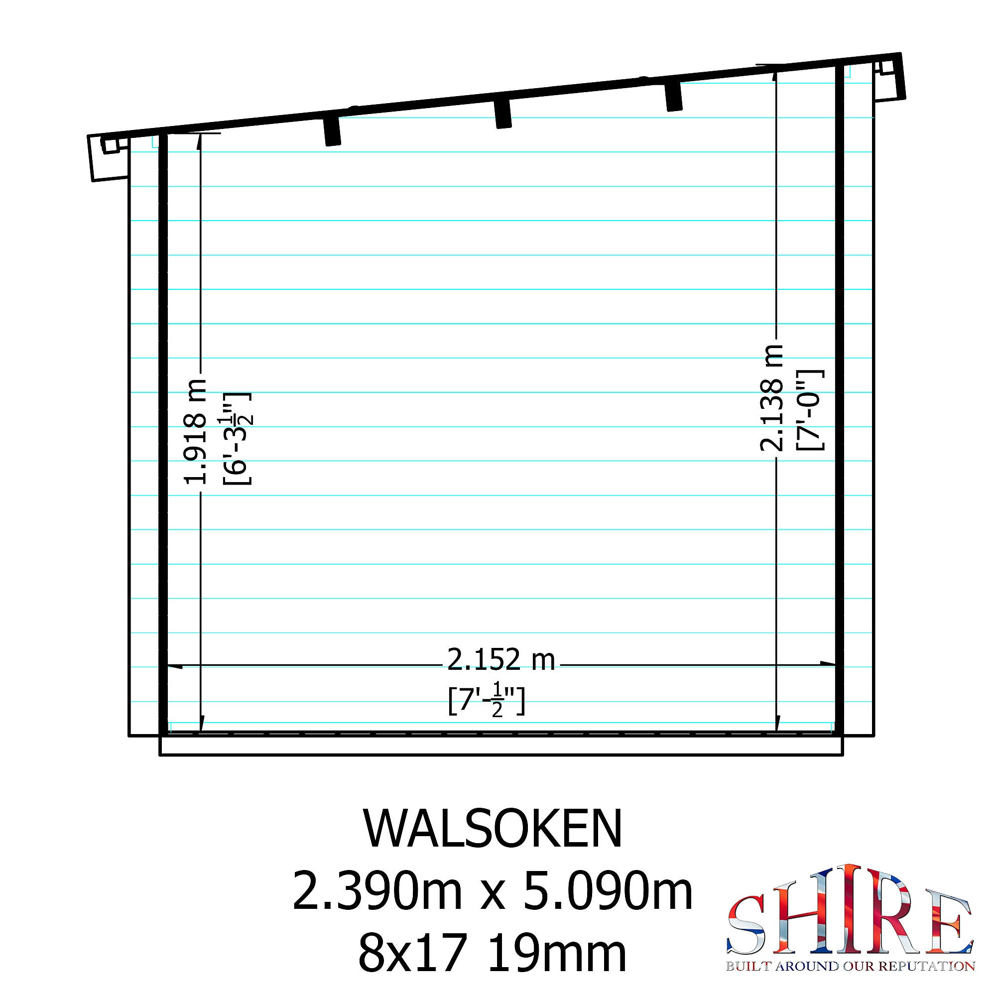Shire Walsoken 8x17 Log Cabin