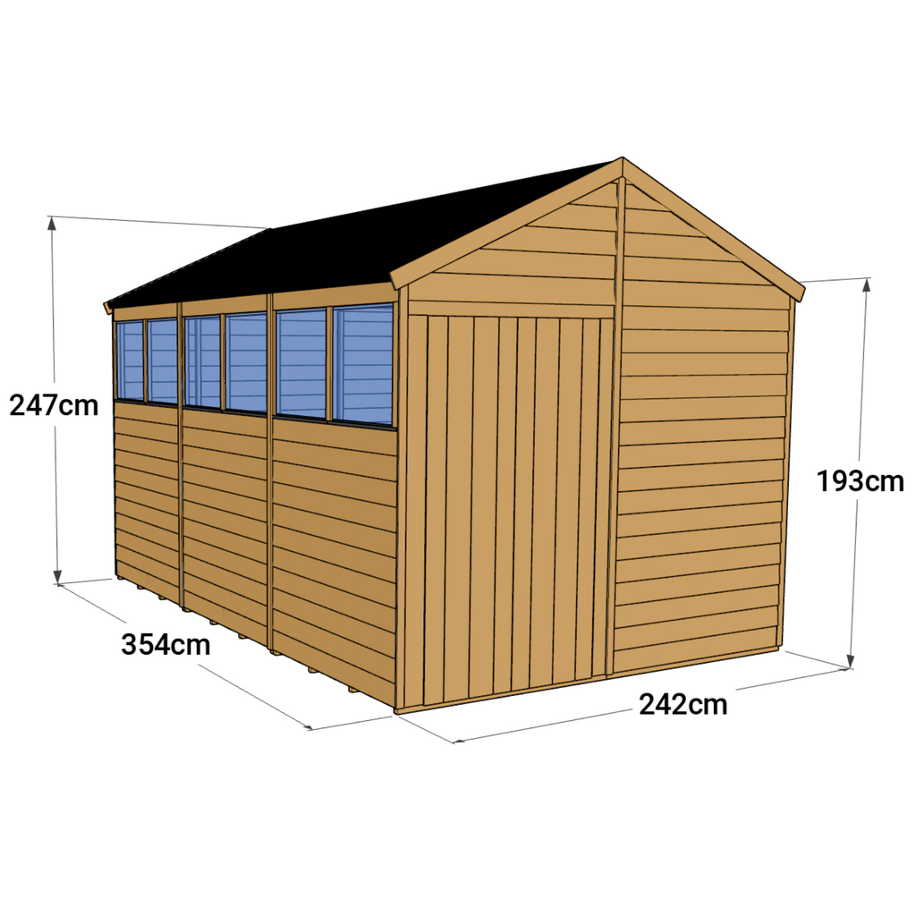 Customizable 12x8 Apex Shed - Store More with Windows - anydaydirect